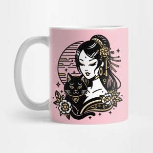 Chinese Woman Cat Mug